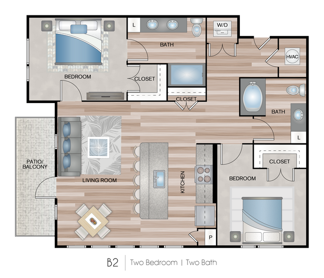 Two bedroom 302 floor plan